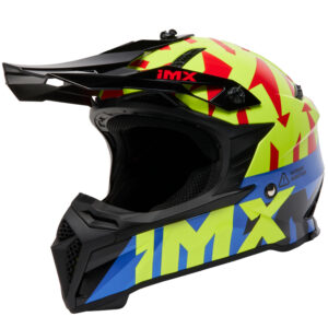 IMX Kask FMX-02 Black/Fluo Yellow/Blue/Fluo Red Gloss Graphic