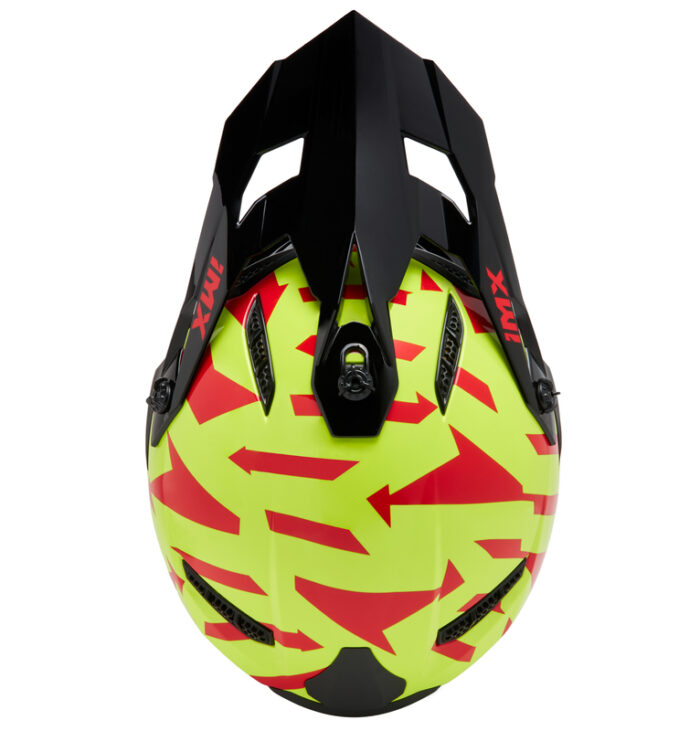 IMX Kask FMX-02 Black/Fluo Yellow/Blue/Fluo Red Gloss Graphic - obrazek 5