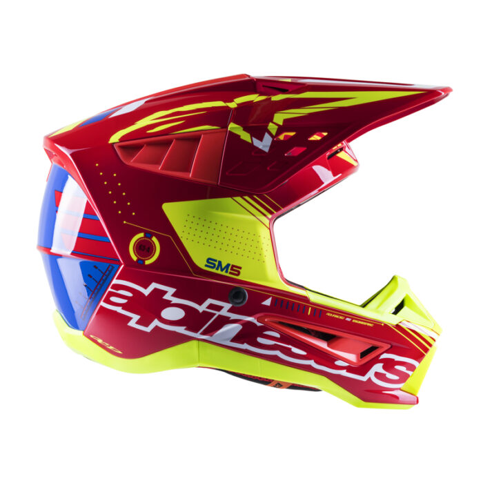Alpinestars Kask S-M5 ACTION BRIGHT Red/White/Fluo Yellow - obrazek 2