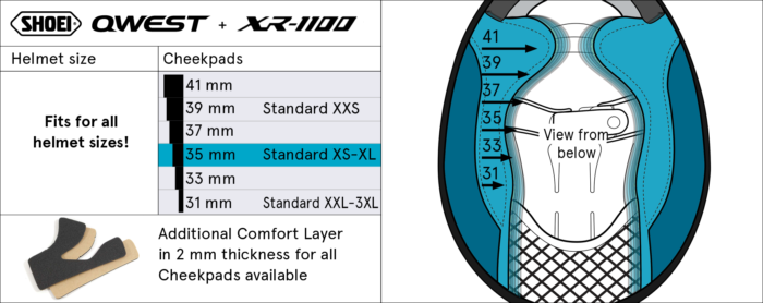 Shoei Wkładki policzkowe Cheek pad B 35 XR-1100 - obrazek 2