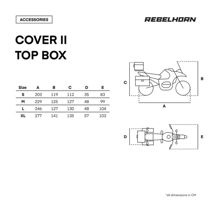 Rebelhorn Pokrowiec na motocykl COVER II z miejscem na kufer Black/Silver - obrazek 10