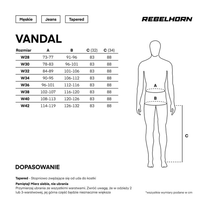 Rebelhorn Spodnie VANDAL DENIM Black - obrazek 5