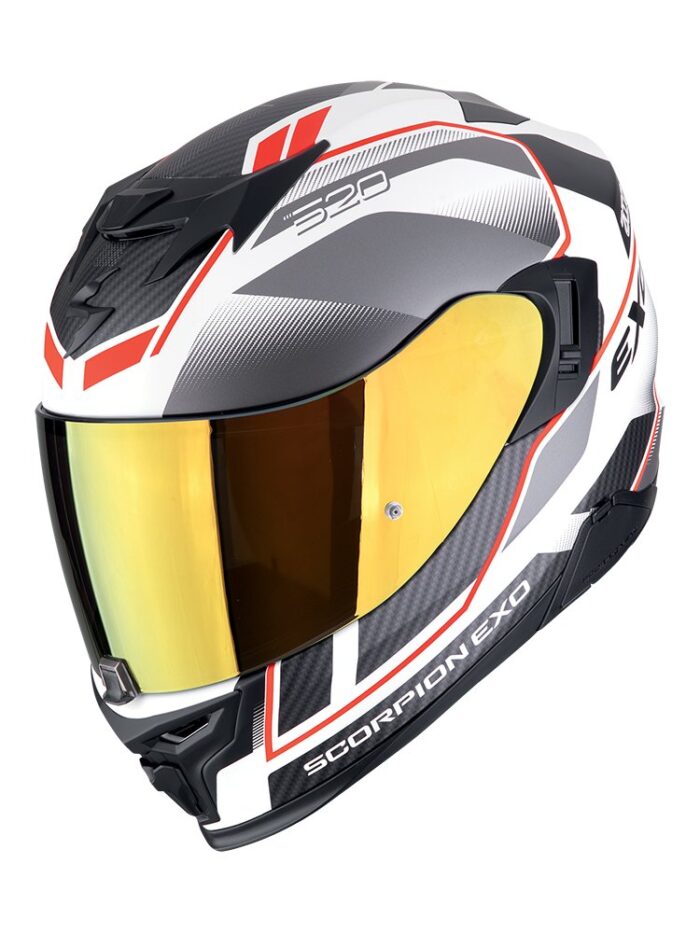 SCORPION Kask EXO-520 EVO AIR LENA Matt White/Silver/Red