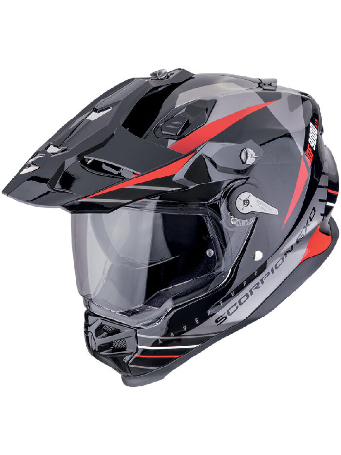 SCORPION Kask ADF-9000 AIR FEAT Black/Silver/Red
