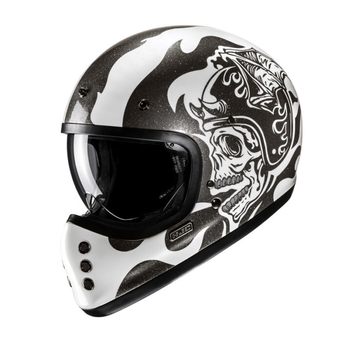 KASK HJC V60 FLAME BLACK/WHITE - obrazek 2