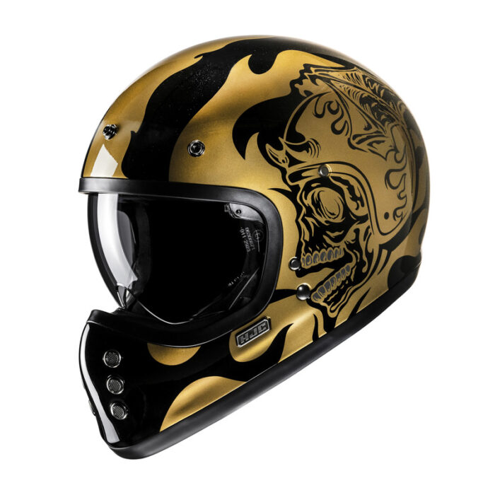 KASK HJC V60 FLAME BLACK/GOLD - obrazek 2