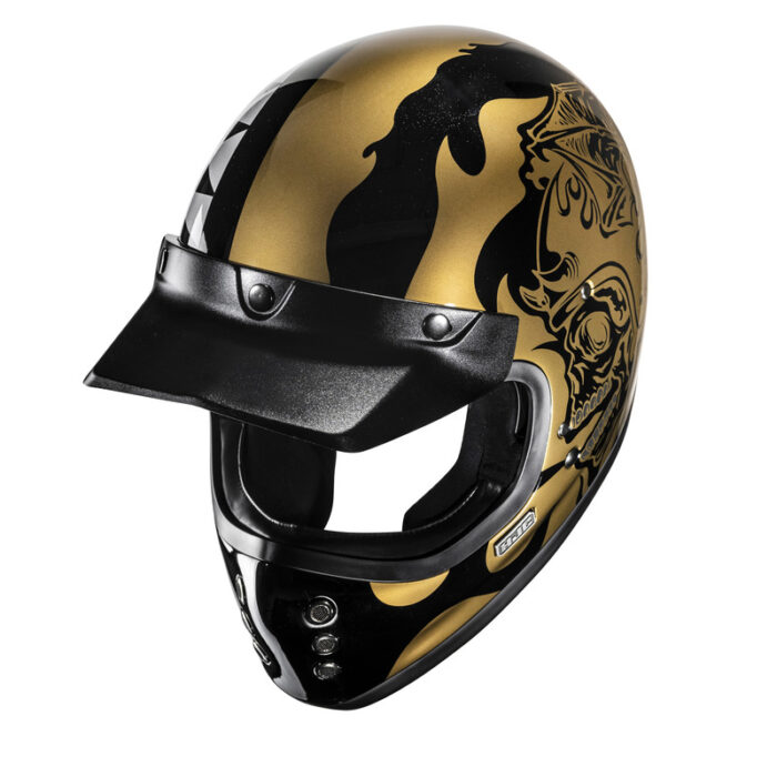 KASK HJC V60 FLAME BLACK/GOLD - obrazek 3