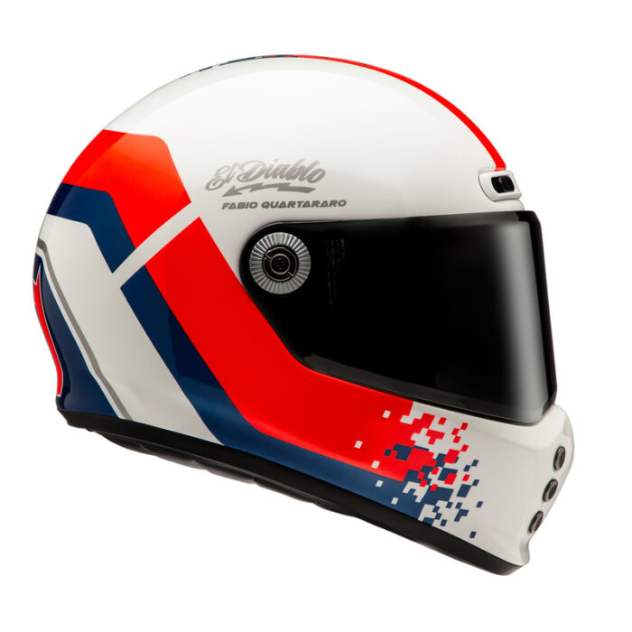 KASK HJC V10 FQ20 RETRO WHITE/RD/BLUE - obrazek 3