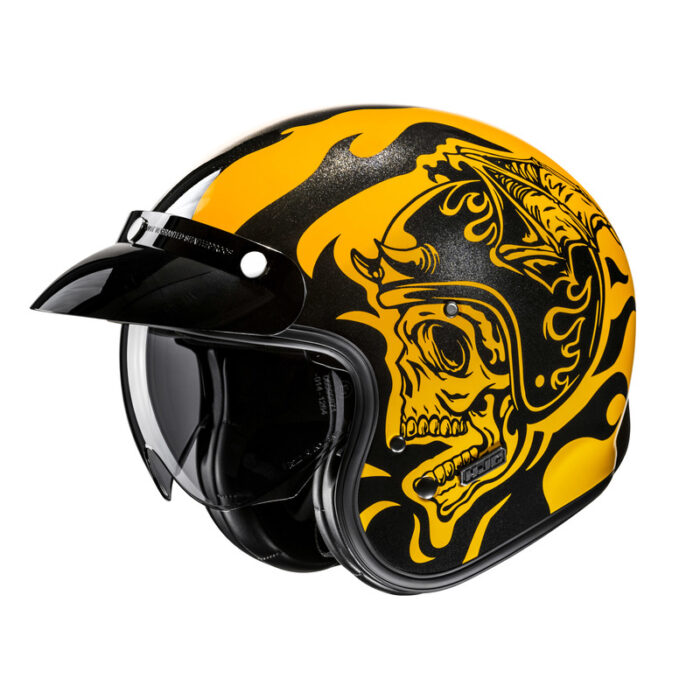 KASK HJC V31 FLAME YELLOW/BLACK - obrazek 2