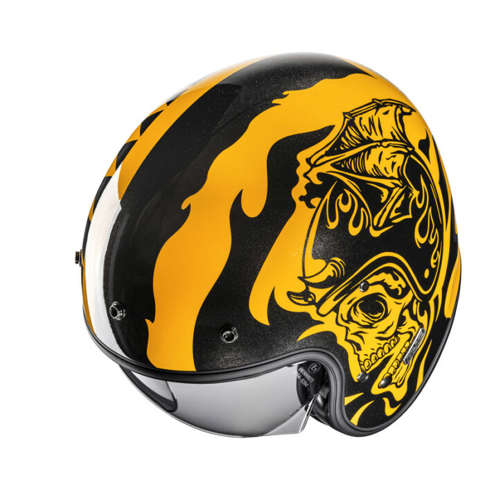 KASK HJC V31 FLAME YELLOW/BLACK - obrazek 4