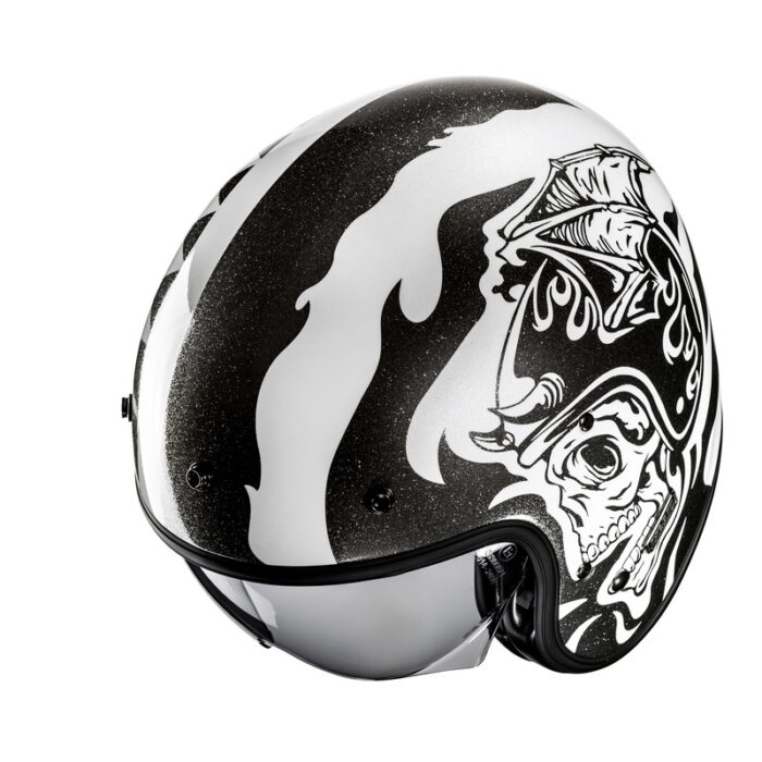KASK HJC V31 FLAME WHITE/BLACK - obrazek 4