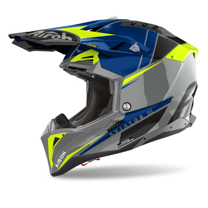 KASK AIROH AVIATOR 3 PUSH BLUE GLOSS