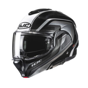 KASK MOTOCYKLOWY HJC F100 REFF BLACK WHITE
