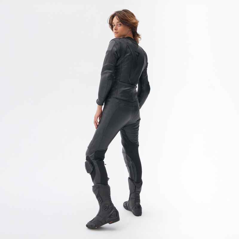 KURTKA MOTOCYKLOWA SKÓRZANA DAMSKA REBELHORN REBEL BLACK - obrazek 10