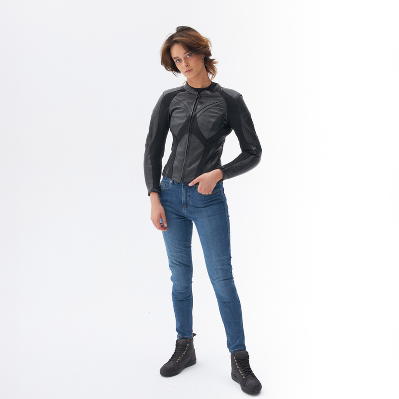 KURTKA MOTOCYKLOWA SKÓRZANA DAMSKA REBELHORN REBEL BLACK - obrazek 12