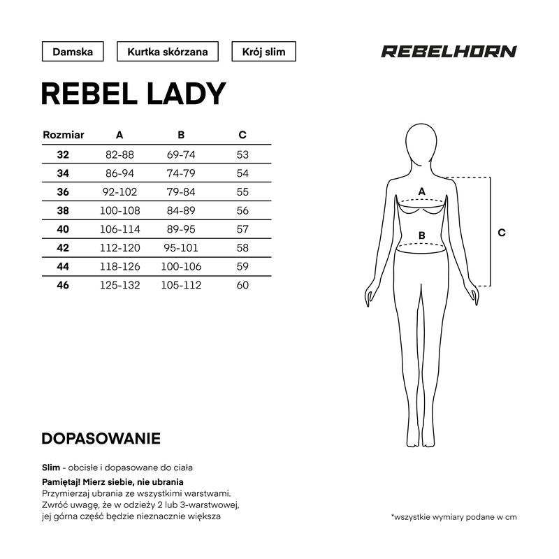 KURTKA MOTOCYKLOWA SKÓRZANA DAMSKA REBELHORN REBEL BLACK - obrazek 14
