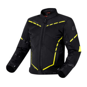 KURTKA MOTOCYKLOWA TEKSTYLNA OZONE JET 2 BLACK FLUO YELLOW