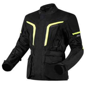 KURTKA MOTOCYKLOWA TEKSTYLNA OZONE SAHARA BLACK FLUO YELLOW