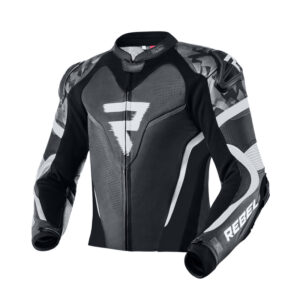 KURTKA MOTOCYKLOWA SKÓRZANA REBELHORN REBEL BLACK WHITE