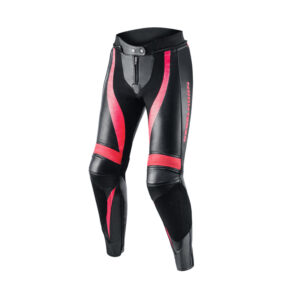 SPODNIE MOTOCYKLOWE SKÓRZANE DAMSKIE REBELHORN REBEL PINK BLACK