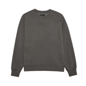 BLUZA FOX WORDMARK OVERSIZED FLEECE CREW PEWTER