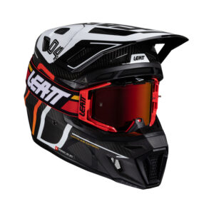 KASK MOTOCYKLOWY Z GOGLAMI LEATT KIT MOTO 9.5 CARBON WHITE M
