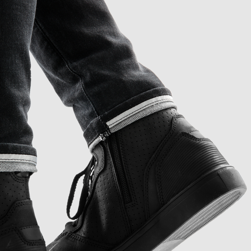 JEANSY MOTOCYKLOWE DAMSKIE REBELHORN BRONCO WASHED BLACK MONOLAYER - obrazek 10
