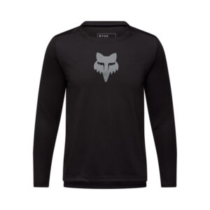 KOSZULKA ROWEROWA Z DŁUGIM RĘKAWEM JUNIOR FOX RANGER HEAD BLACK