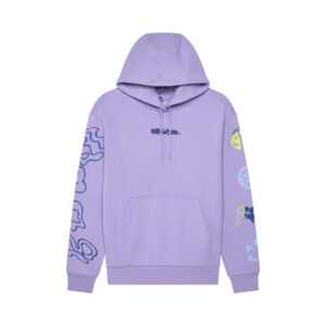 BLUZA Z KAPTUREM DAMSKA FOX HELLO FUTURE FLEECE PO LILAC