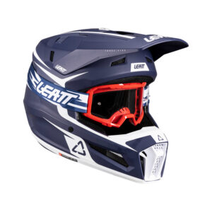 KASK MOTOCYKLOWY Z GOGLAMI LEATT KIT MOTO 3.5 BLUE S