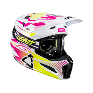 KASK MOTOCYKLOWY Z GOGLAMI LEATT KIT MOTO 3.5 STORM PINKM