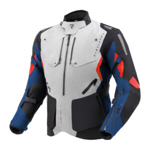 KURTKA MOTOCYKLOWA TEKSTYLNA REBELHORN HIKER 4 LIGHT GREY BLUE RED
