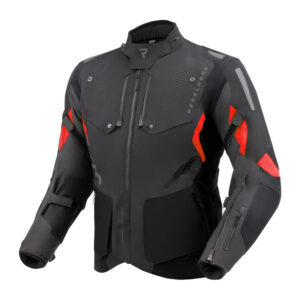 KURTKA MOTOCYKLOWA TEKSTYLNA REBELHORN HIKER 4 BLACK DARK GREY RED