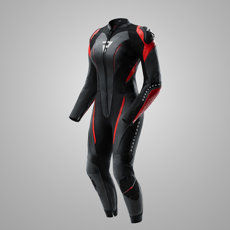 KURTKA MOTOCYKLOWA SKÓRZANA DAMSKA REBELHORN DIVA RS BLACK RED - obrazek 14