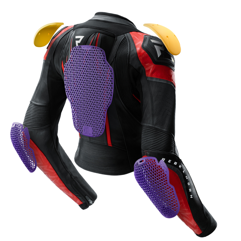 KURTKA MOTOCYKLOWA SKÓRZANA DAMSKA REBELHORN DIVA RS BLACK RED - obrazek 15