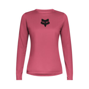 KOSZULKA ROWEROWA Z DŁUGIM RĘKAWEM DAMSKA FOX RANGER WORDMARK HEAD BERRY