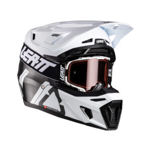 KASK MOTOCYKLOWY Z GOGLAMI LEATT KIT MOTO 9.5 CARBON WHITE M
