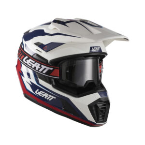 KASK MOTOCYKLOWY Z GOGLAMI LEATT ADV 7.5 ROYAL BLUE RED XL