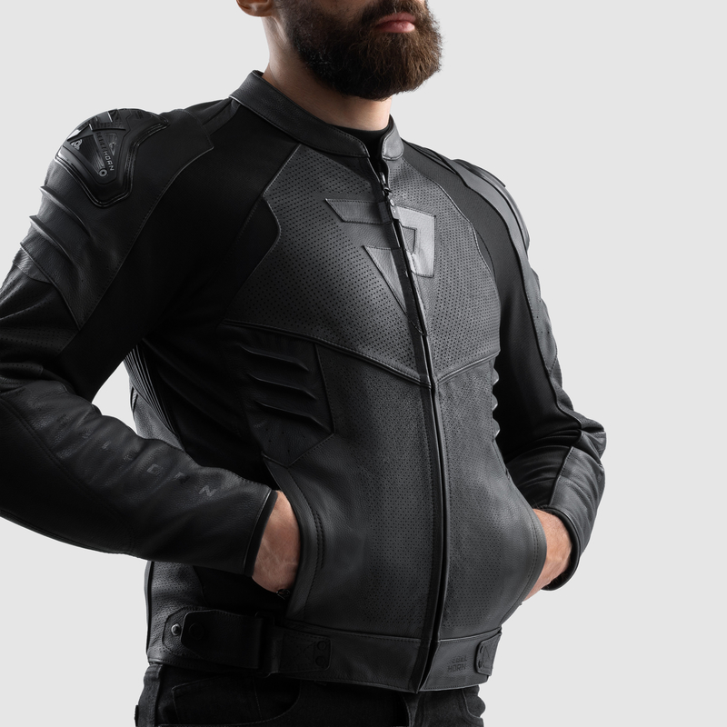 KURTKA MOTOCYKLOWA SKÓRZANA REBELHORN VANDAL 2 BLACK - obrazek 5
