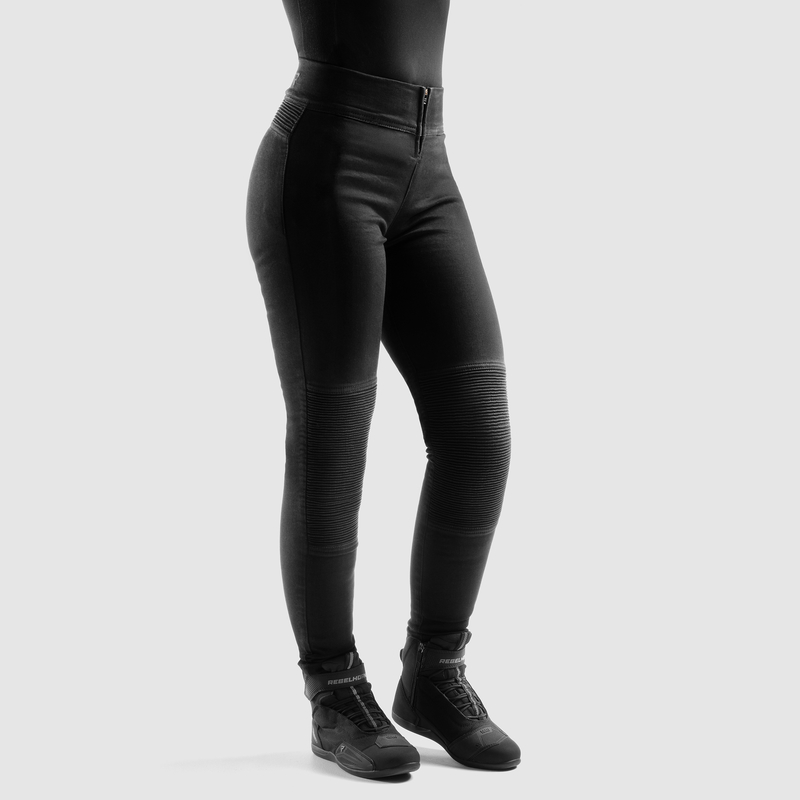LEGGINSY MOTOCYKLOWE DAMSKIE REBELHORN CHICA BLACK - obrazek 4