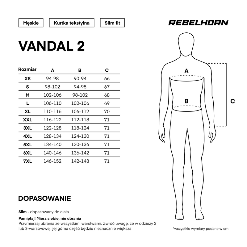 KURTKA MOTOCYKLOWA TEKSTYLNA REBELHORN VANDAL 2 BLACK - obrazek 17