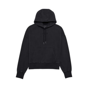 BLUZA Z KAPTUREM DAMSKA FOX WORDMARK OVERSIZED BLACK
