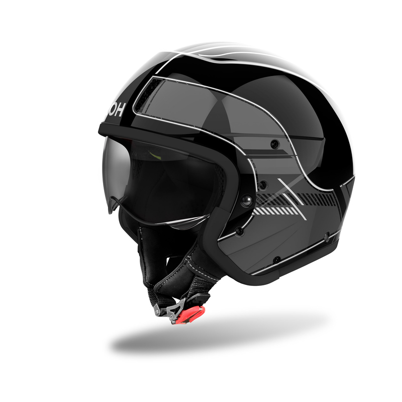 KASK MOTOCYKLOWY AIROH J110 RASTER DARK GREY GLOSS - obrazek 4