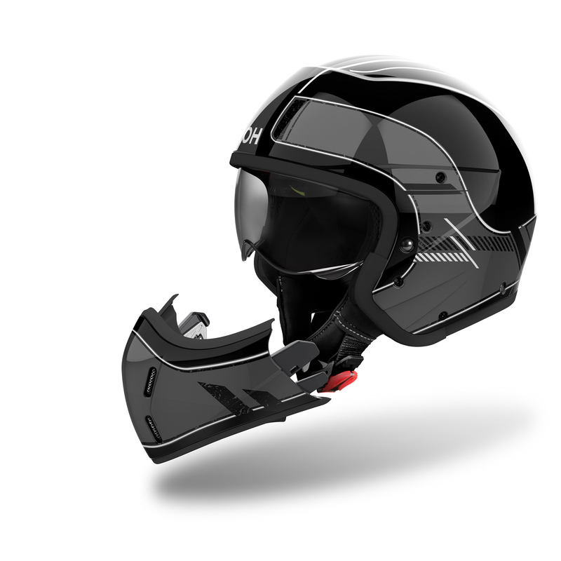 KASK MOTOCYKLOWY AIROH J110 RASTER DARK GREY GLOSS - obrazek 5