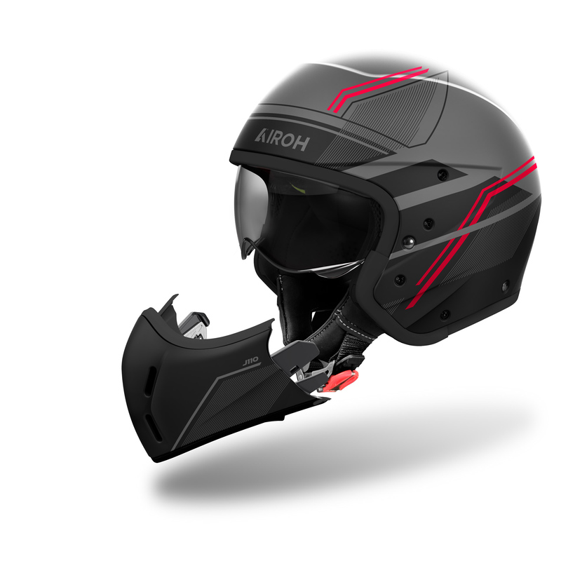 KASK MOTOCYKLOWY AIROH J110 SLIM RED MATT - obrazek 5