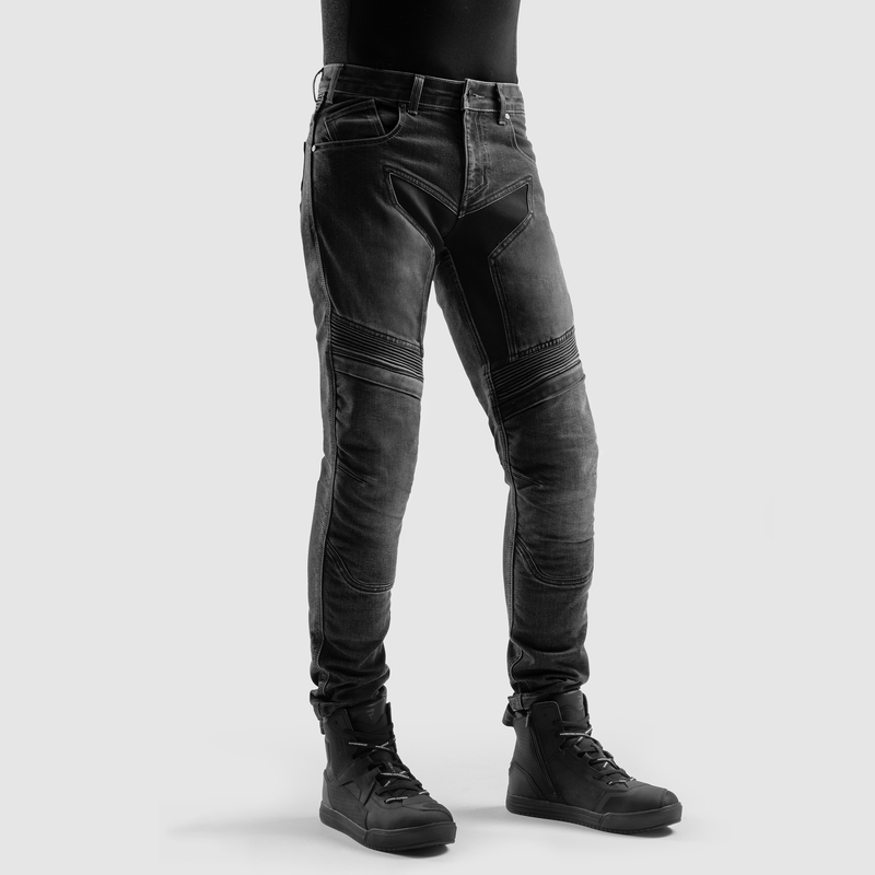 JEANSY MOTOCYKLOWE REBELHORN EAGLE 4 BLACK SLIM FIT - obrazek 4