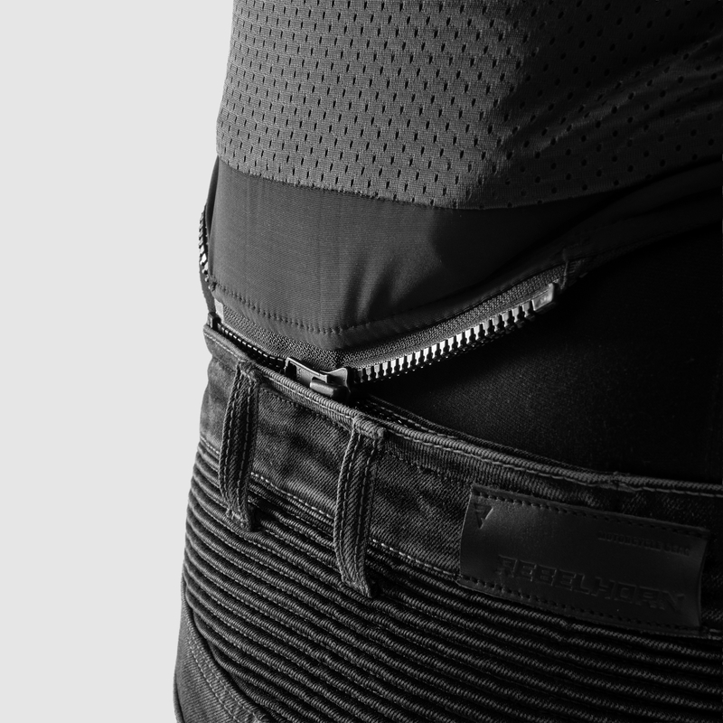 JEANSY MOTOCYKLOWE REBELHORN EAGLE 4 BLACK SLIM FIT - obrazek 9