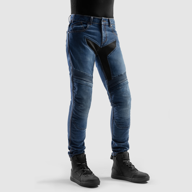 JEANSY MOTOCYKLOWE REBELHORN EAGLE 4 WASHED BLUE SLIM FIT - obrazek 4