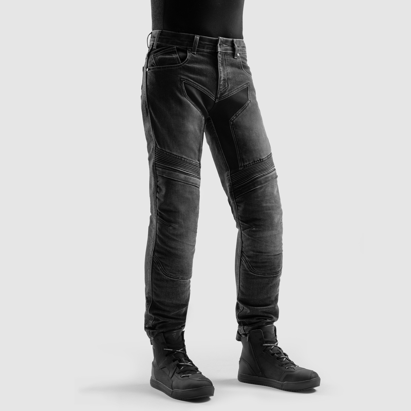 JEANSY MOTOCYKLOWE REBELHORN EAGLE 4 BLACK REGULAR FIT - obrazek 4