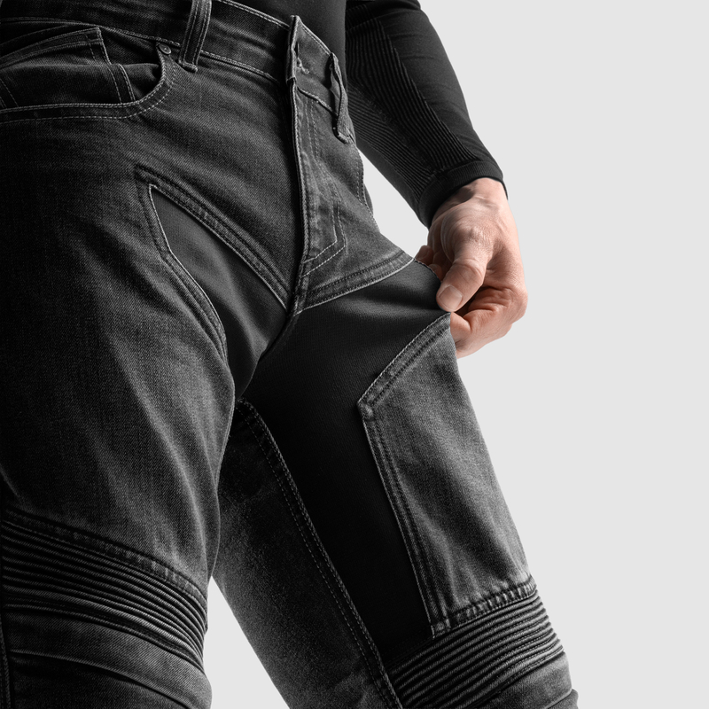JEANSY MOTOCYKLOWE REBELHORN EAGLE 4 BLACK REGULAR FIT - obrazek 6